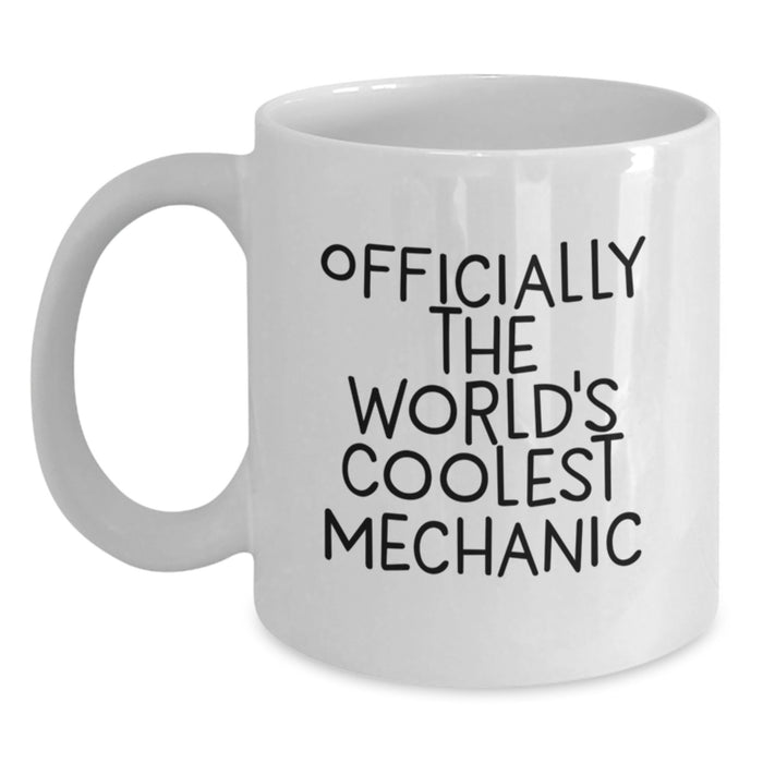 Funny Mechanic White Coffee Mug Gifts from Men to The World's Coolest Mechanic Dad on Father's Day - Main
