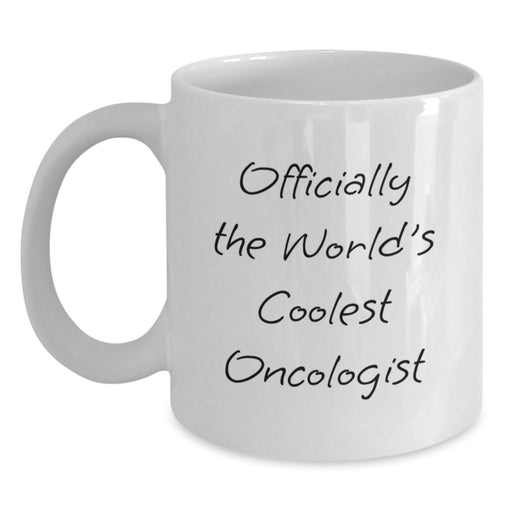 Funny Oncologist Gifts for Men - Officially The World's Coolest Oncologist White Coffee Mug Christmas Unique Gifts from Friends to Family - Main