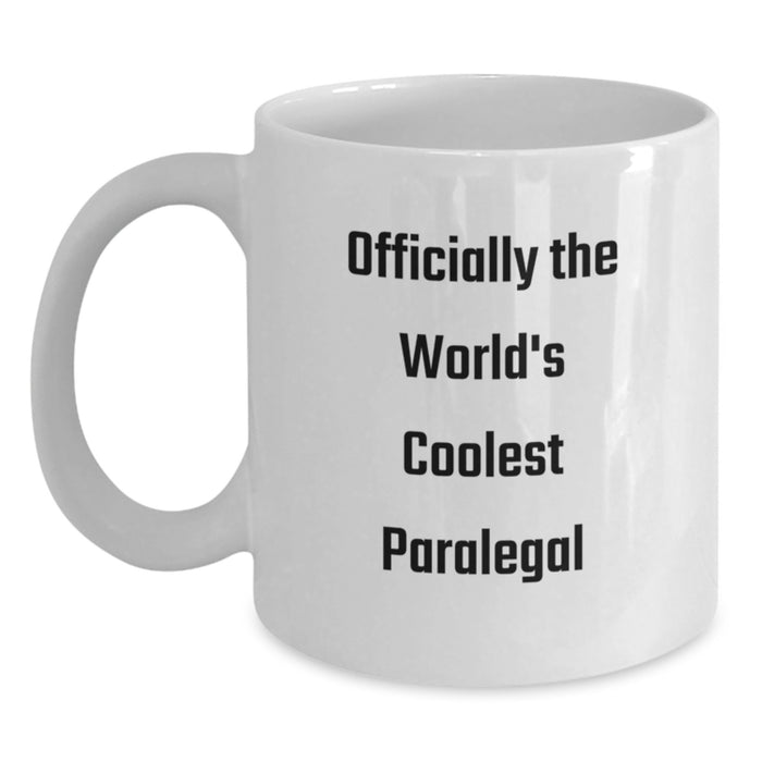 Funny Paralegal Gifts, White Coffee Mugs for Paralegal, Officially The World's Coolest Paralegal Dad - Main