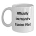 Pilot White Coffee Mugs Funny Gifts from Friends for Graduation, Officially The World's Coolest Pilot Quote, White Ceramic 11oz/15oz - Main