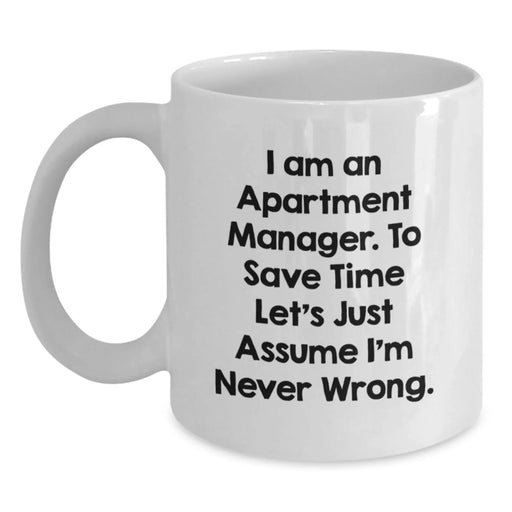 Funny White Coffee Mug Gifts for Apartment Manager, Unique Christmas Unique Gifts from Friends to Family - Main