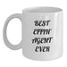 Agent White Coffee Mug - Funny Quote 'Best Effin' Agent Ever' Gifts from Friends for Christmas - Main