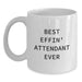 Funny Attendant Gifts, Best Effin' White Coffee Mug, Unique Father's Day Unique, Gifts from Men for Attendant - Main