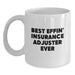 Funny Insurance Adjuster Gifts for Men, Gifts from Friends, White Coffee Mug Best Effin' Insurance Adjuster Ever - Main