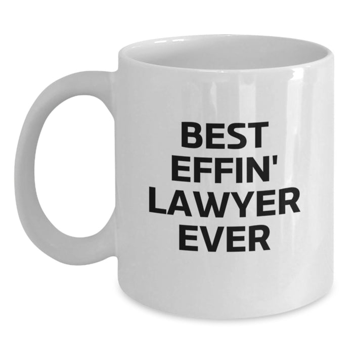 Funny Lawyer Gifts from Men - Best Effin' Lawyer Ever White Coffee Mug, Gifts for Lawyer - Main