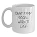 Funny Social Worker Gifts for Dad White Coffee Mug Best Effin' Ever - Main