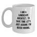 Funny Landscape Architect Gifts for Men, White Coffee Mug, Perfect Birthday Unique Gifts from Friends to Landscape Architect Colleagues - Main
