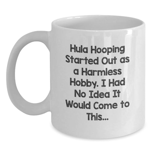 Funny Hula Hooping Gifts for Him from Friends on Graduation Day, White Coffee Mug - Main