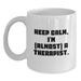 Funny Therapist Gifts from Men to Women, 'Keep Calm I'm (almost) A Therapist' White Coffee Mug for Graduation Unique Gifts - Main
