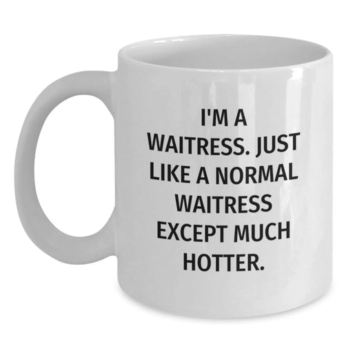 Funny Waitress Gifts for Men Women Friends Christmas Unique White Coffee Mugs from BFFs - Main