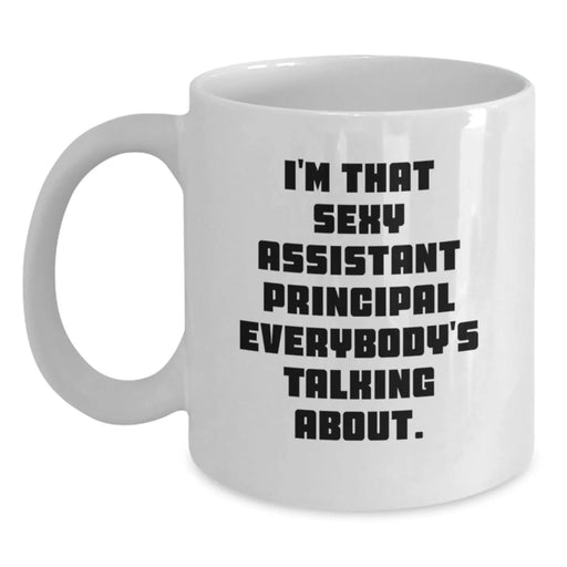 Funny Assistant Principal Gifts for Men, Cute White Coffee Mug, Holiday Unique Presents, Gifts from Family, Friends, or Coworkers for Assistant Principal - Main