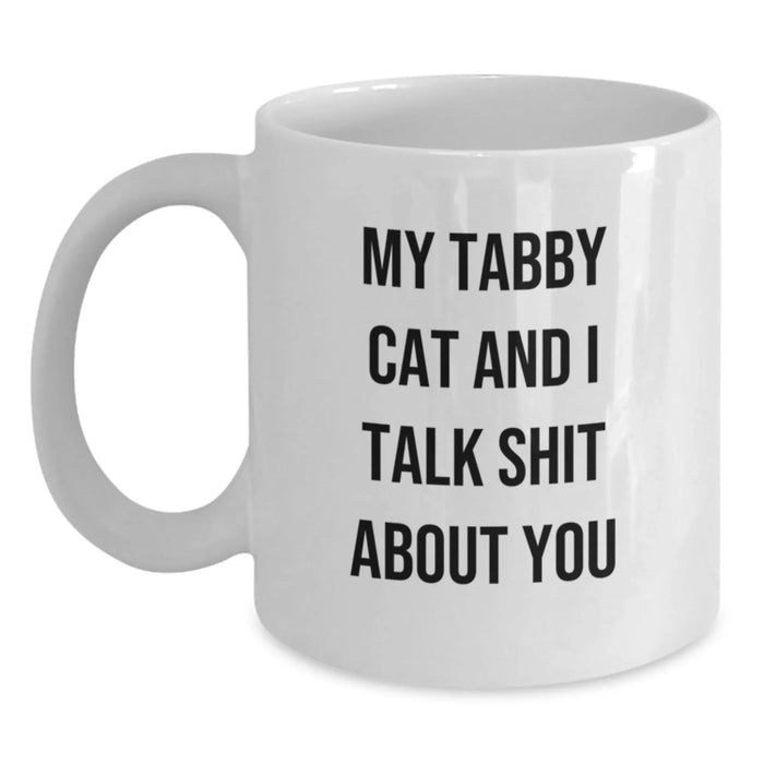 Funny Tabby Cat White Coffee Mugs Gifts from Friends and Family for Tabby Cat Lovers Christmas Unique Gifts - Main