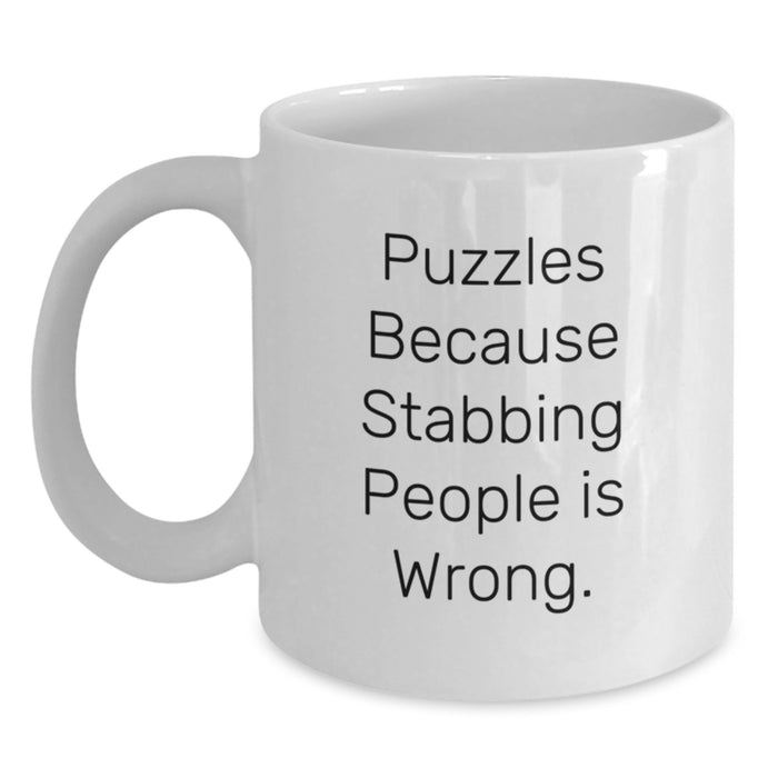 Funny Puzzles White Coffee Mug for Puzzles Lover Gifts from Friends to Puzzles Enthusiasts - Main