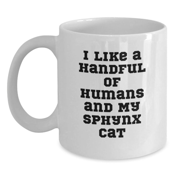 Funny Sphynx Cat Lover Gifts from Family for Sphynx Cat Enthusiasts and Coffee Lovers Graduation Unique Gifts White Coffee Mug - Main