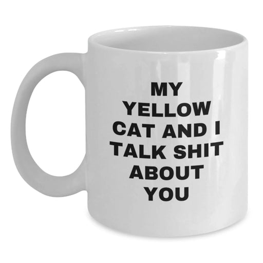 Funny Yellow Cat White Coffee Mug Gifts for Yellow Cat Lovers - Unique Christmas Unique Gifts from Friends, Family, and Coworkers - Main