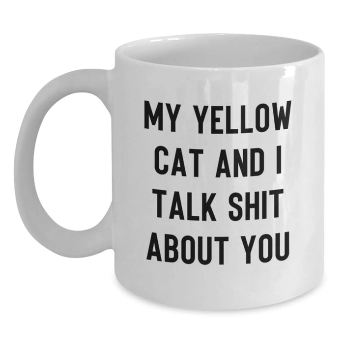 Funny Yellow Cat Mugs, Gifts from Family to Yellow Cat Lovers, Christmas Unique Presents for Men and Women - Main