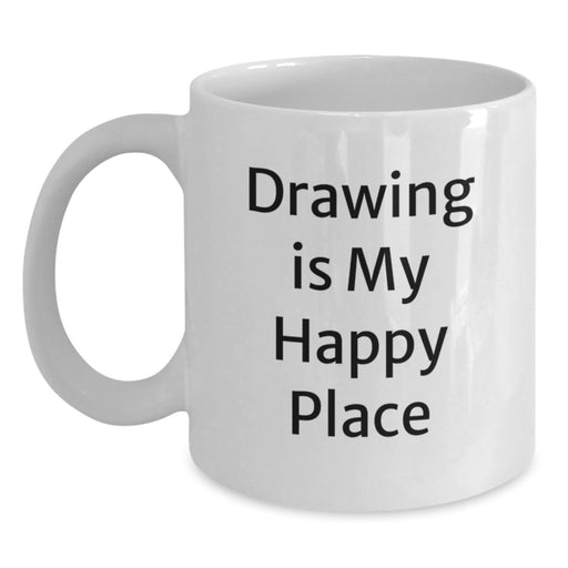 Funny Drawing Quotes for Friends Gifts from Women, White Coffee Mug for Drawing Enthusiasts, Graduation Unique Gifts - Main