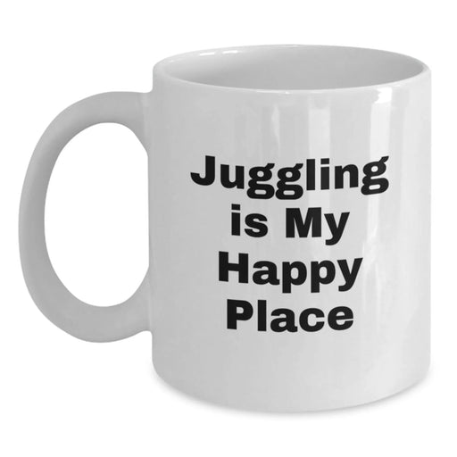 Funny Juggling Gifts for Him, Unique Christmas Memorable Presents from Friends for Juggling Enthusiasts, White Ceramic Coffee Mug - Main