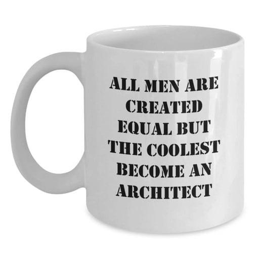 Funny Architect Gifts for Men from Friends, Cozy White Coffee Mug for Architects, Christmas Unique Presents - Main