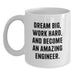 Funny Engineer Gifts for Men, White Coffee Mug - 'Dream Big, Work Hard, And Become An Amazing Engineer.' - Birthday Unique Gifts from Friends to Family - Main