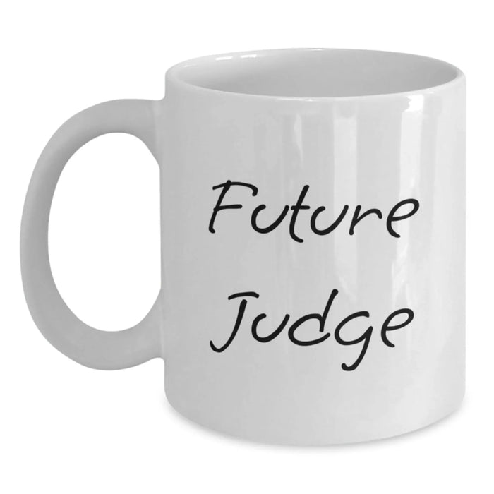 Funny Judge Gifts for Men, White Coffee Mug Quote 'Future Judge', Christmas Unique Gifts from Family - Main