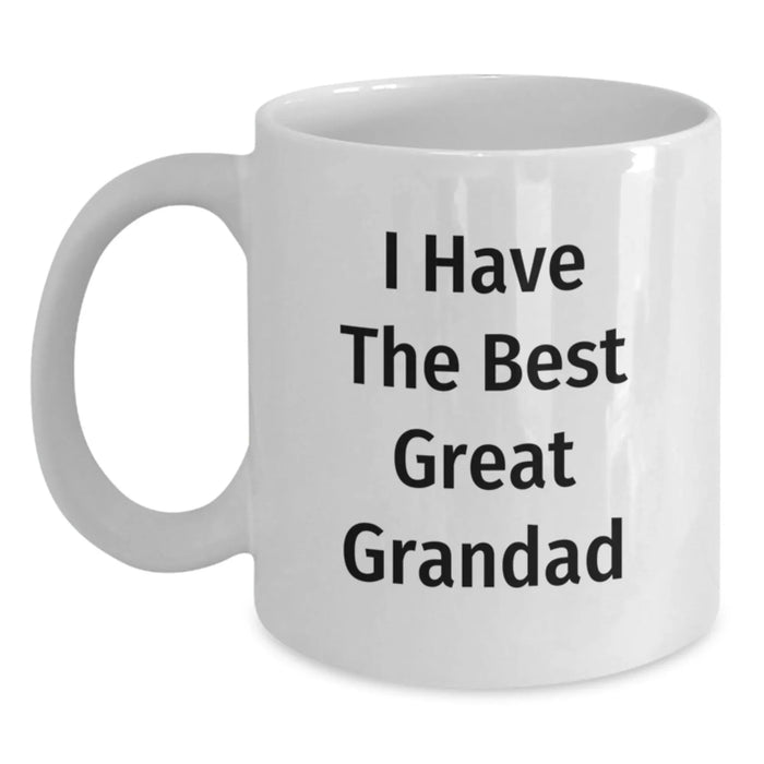 Funny Grandad White Coffee Mugs, I Have The Best Great Grandad, Birthday Unique Gifts from Family to Grandad - Main