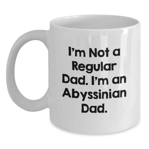 Funny Abyssinian Cat Gifts from Dad to Men, Women, or Family - Unique White Coffee Mug for Christmas - Main