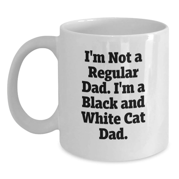 Funny Black and White Cat Dad Gifts from Men to Friends for Christmas Unique Mugs - Main
