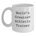 Funny Athletic Trainer Gifts, World's Greatest Quote, White Coffee Mug for Birthday - Gifts from Friends to Athletic Trainers - Main
