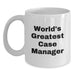 Funny Case Manager Gifts from Friends, World's Greatest Case Manager Quote on White Coffee Mug, Birthday Unique Gifts for Case Manager - Main