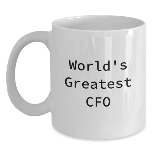 CFO White Coffee Mug World's Greatest CFO Funny Quote Gifts for CFO Christmas Unique Gifts from Friends - Main