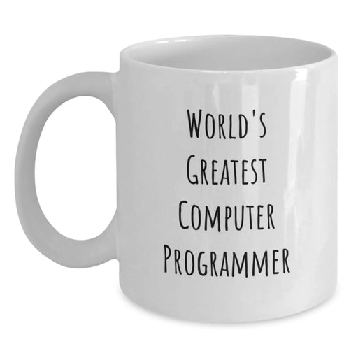 Funny World's Greatest Computer Programmer Gifts from Friends and Family for Men and Women White Coffee Mugs, Perfect for Christmas Unique Gifts - Main