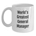 Funny Gifts from Friends for World's Greatest General Manager, White Coffee Mug for Birthday - Main