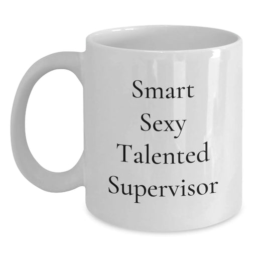 Funny Supervisor Gifts from Men to Supervisor for Christmas Unique White Coffee Mug - Main