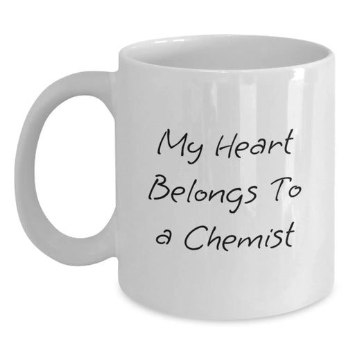 Funny Chemist Gifts from Family, White Coffee Mugs for Chemist Lovers, My Heart Belongs To A Chemist Christmas Unique Gifts - Main