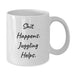 Funny Juggling Gifts for Men, Women, and Friends - White Coffee Mug with Shit Happens. Juggling Helps. - Additional