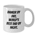 Funny Banker Gifts, World's Best Dad White Coffee Mug, Birthday Unique Presents from Friends, Family, or Coworkers - Additional