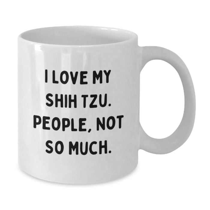 Funny Shih Tzu Dog Gifts from Friends, Unique White Coffee Mug, Christmas Holiday - Additional