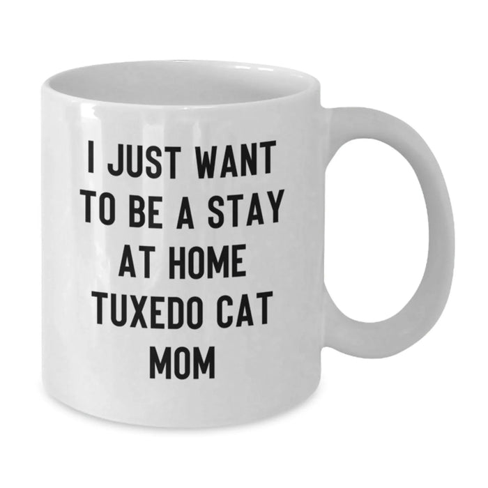 Funny Tuxedo Cat Mom White Coffee Mug Gifts from Family, Friends, or Loved Ones, Perfect for Tuxedo Cat Enthusiasts on Birthday - Additional