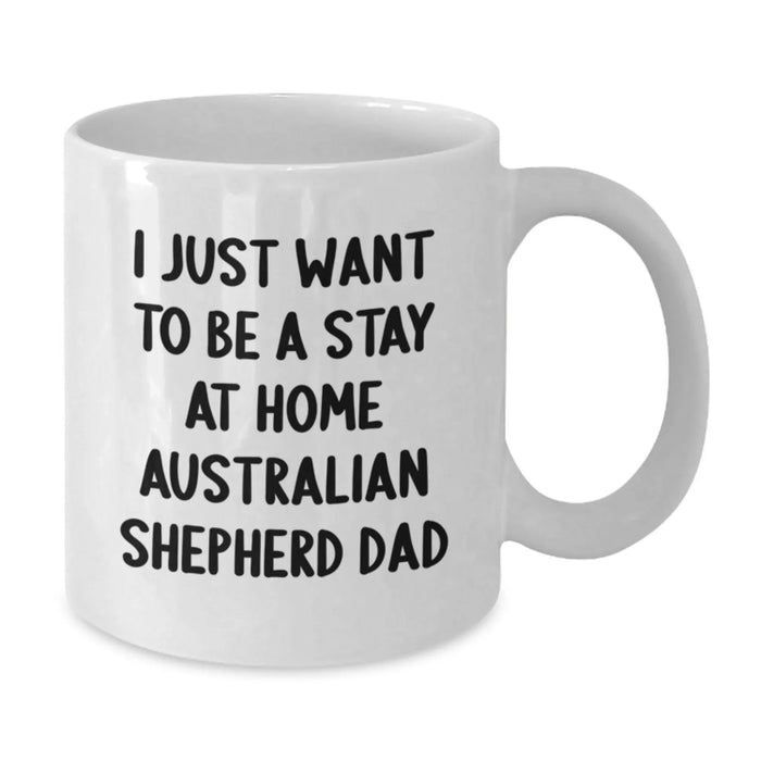 Funny Australian Shepherd Dog Gifts from Dad to Men, White Coffee Mug for Christmas Unique Presents - Additional
