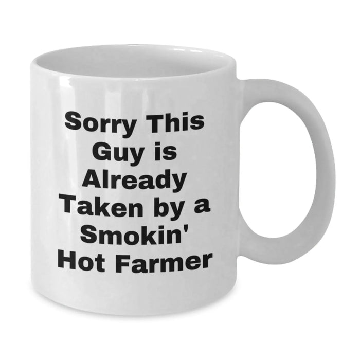 Funny Farmer Gifts, White Coffee Mug, Birthday Unique Presents for the Smokin' Hot Farmer - Additional