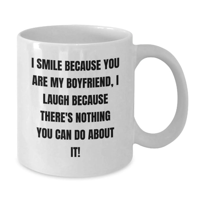 Funny Sweetheart Gifts from Friends, Love and Laughter on Birthday Unique Gifts - I Smile Because You Are My Sweetheart, White Coffee Mug for Him - Additional