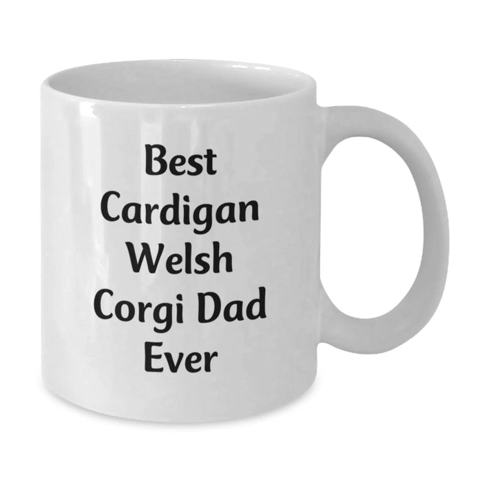 Funny Cardigan Welsh Corgi Dog Lover Gifts for Dad, Best Dad Ever White Coffee Mug, Birthday Unique Gifts from Men to Friends - Additional