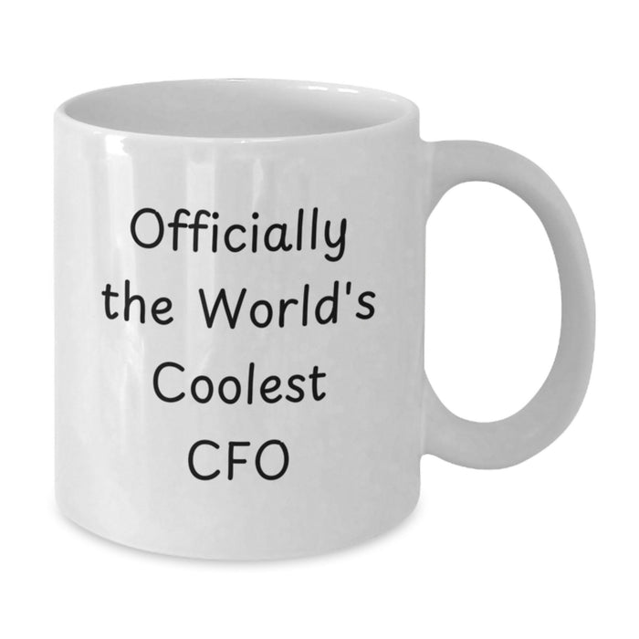 Funny 'Officially The World\'s Coolest Cfo' White Coffee Mug Gifts for CFOs from Family and Friends on Father's Day - Additional