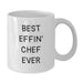 Funny Chef Gifts from Friends Unique White Coffee Mug - Best Effin' Chef Ever Motivational Mug for Men Women Coworkers Family - Additional