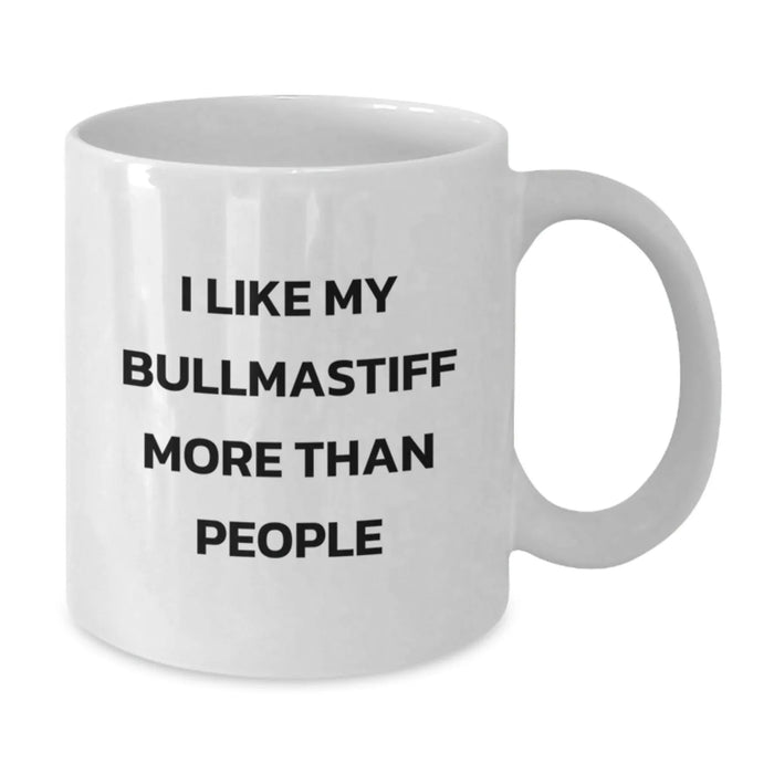 Funny Bullmastiff Dog Gifts from Men for Bullmastiff Dog Lovers - I Like My Bullmastiff More Than People White Coffee Mug - Additional