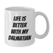 Dalmatian Dog Lover Gifts from Friends and Family - White Coffee Mug - Life Is Better With My Dalmatian Quote, Birthday Unique Gifts - Additional