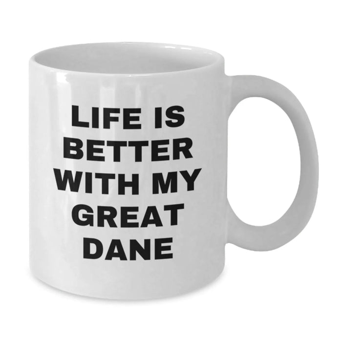 Funny Great Dane Dog White Coffee Mug Gifts from Men to Great Dane Dog Lovers on Birthday Unique Presents - Additional