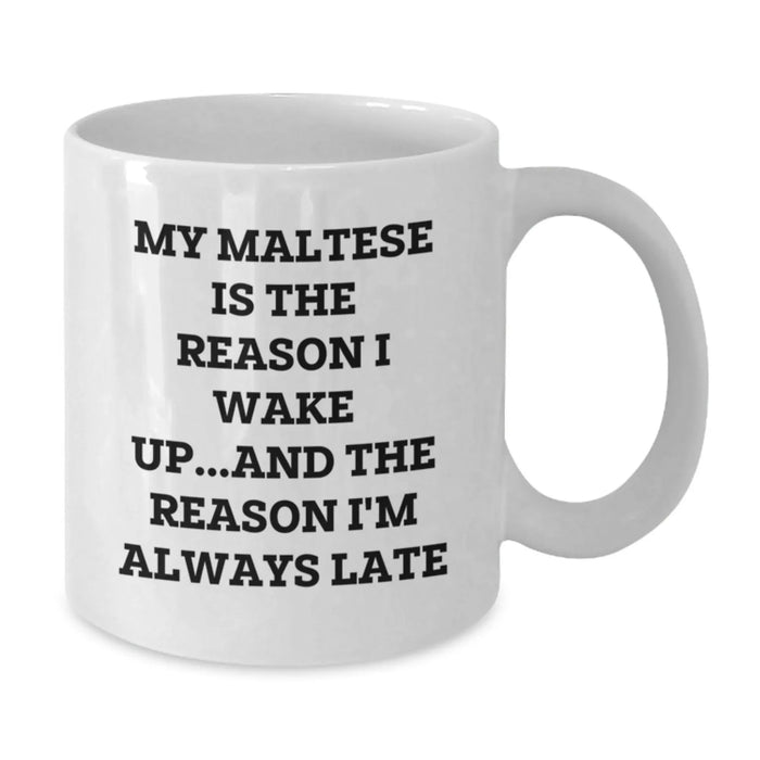 Funny Maltese Dog White Coffee Mugs Gifts from Men to Women Friends Family - Valentine's Unique - Additional