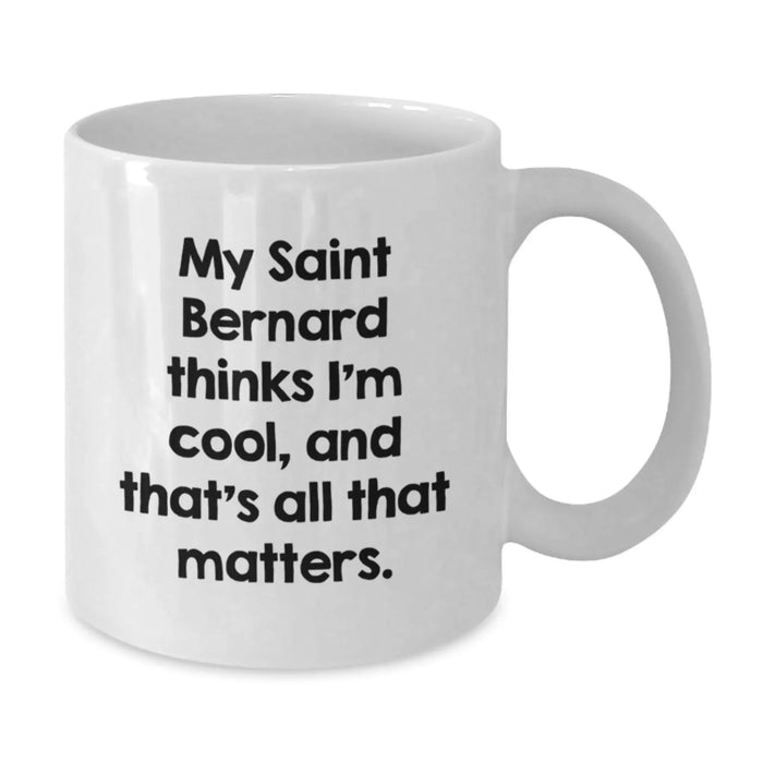 Funny Saint Bernard Dog Gifts from Men, Women, Friends, or Coworkers to Saint Bernard Dog Lovers on Valentine's - White Coffee Mug - Additional